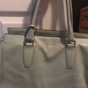Mint green coach handbag